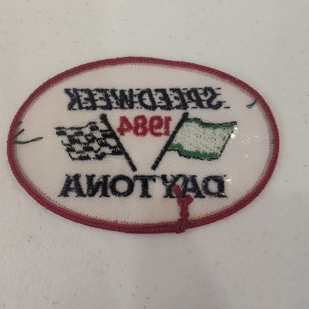 Vintage 1984 Daytona Speedweek Racing Patch Embroidered Flags Collectible - Picture 2 of 3